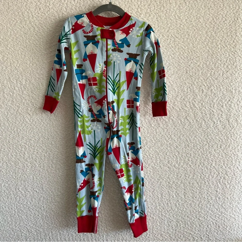 Hanna Andersson Toddler Gnome‎ Christmas Winter Zipper Pajamas Size 3T